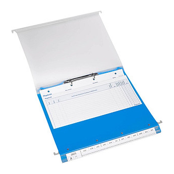 BOI Patienten-Dokumentations-Hängemappe 2-Ringe Click 2 Stationär blau Boden: 2,5 cm, 1 St.