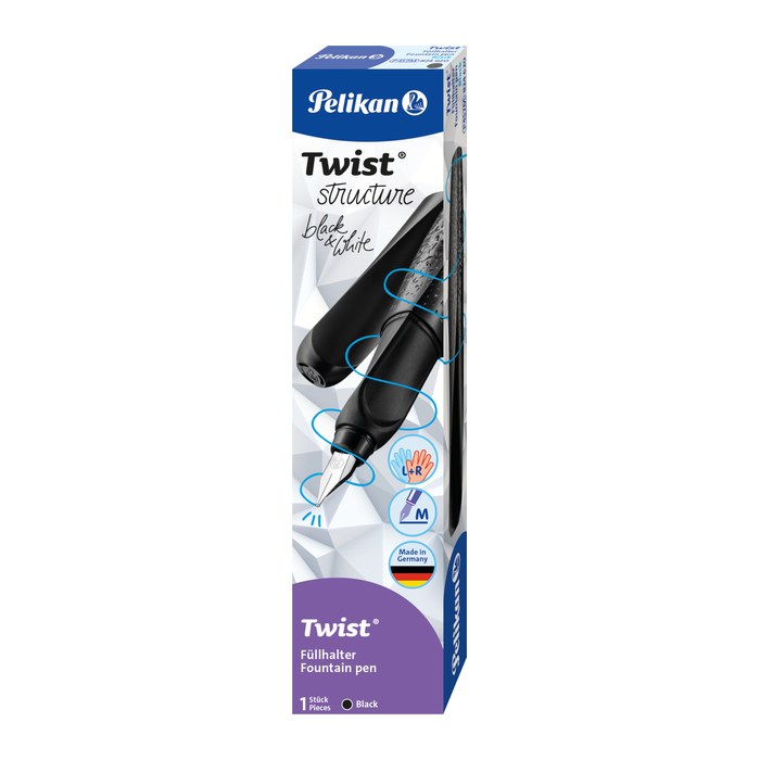 Pelikan Twist® structure  Patronenfüller schwarz M (mittel), 1 St.