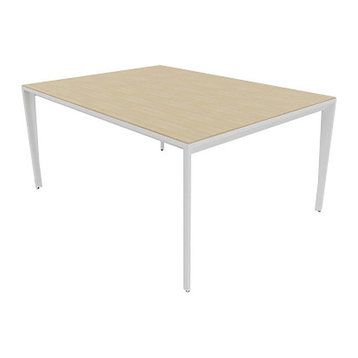 Quadrifoglio Konferenztisch X5 eiche rechteckig, Vierkantrohr weiß, 160,0 x 120,0 x 75,0 cm