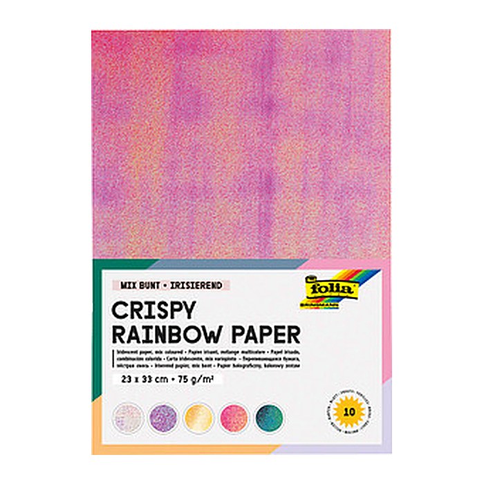 folia Tonpapier Crispy Rainbow Paper farbsortiert 75 g/qm 10 Blatt