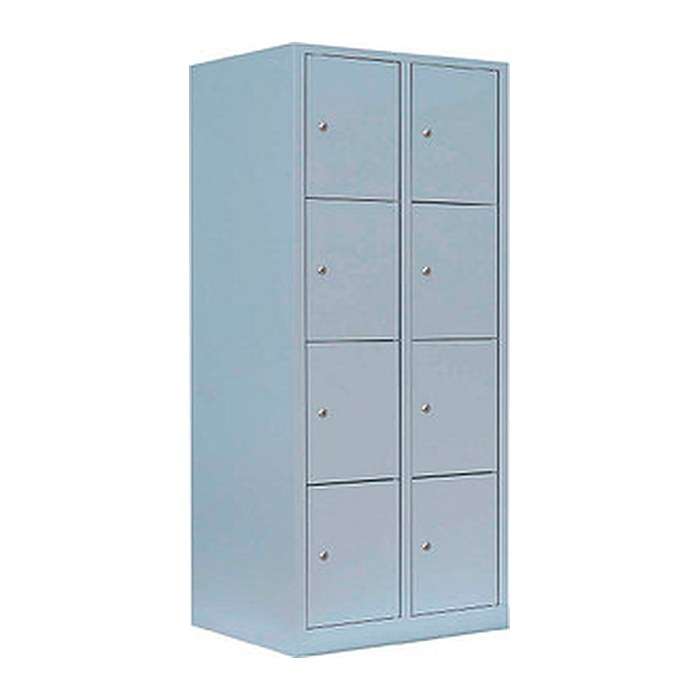 LÜLLMANN Schließfachschrank lichtgrau 523420, 8 Schließfächer 80,0 x 50,0 x 180,0 cm