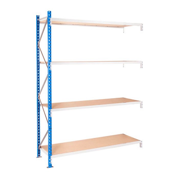Manorga Anbau-Schwerlast-Weitspannregal EPSIVOL ZR2518104F4S himmelblau, braun 180,0 x 100,0 x 250,0 cm
