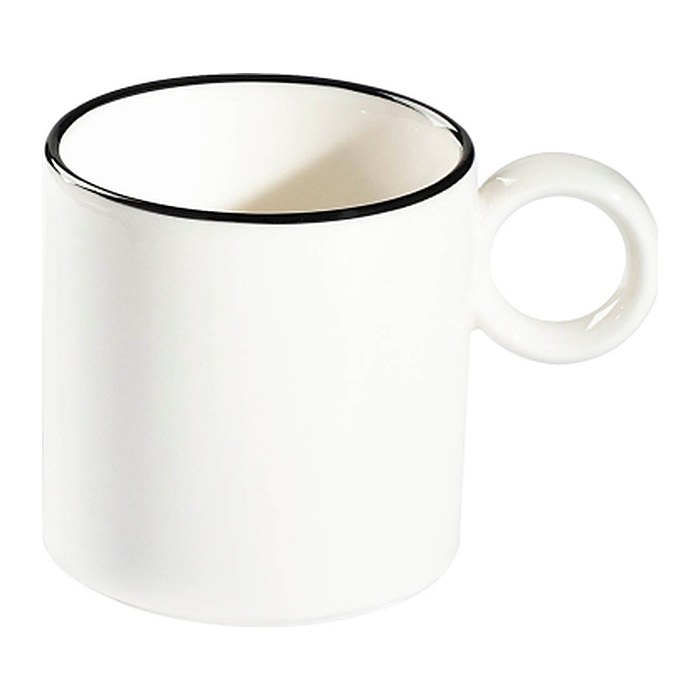 ID Fine Kaffeetassen Modest Black Ring weiß 0,08 l, 12 St.