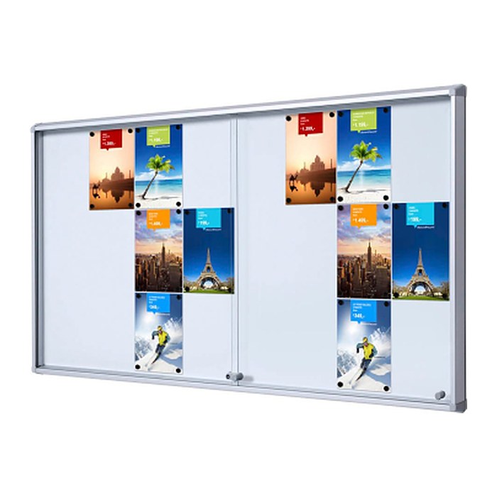 Showdown® Displays Schaukasten SL B1 silber 24x DIN A4 181,5 x 5,9 x 98,2 cm, 1 St.