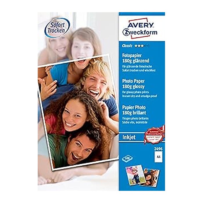 AVERY Zweckform Fotopapier 2496 DIN A4 glänzend 180 g/qm 100 Blatt