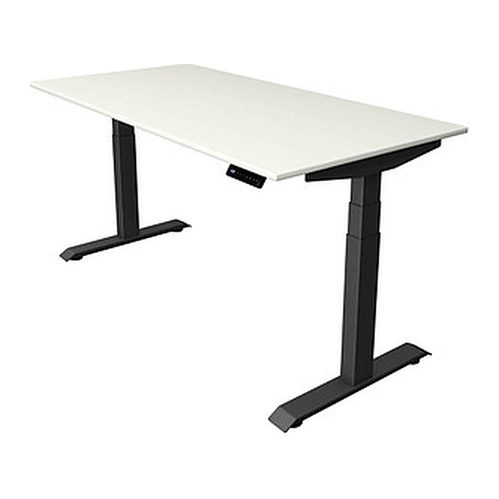 Kerkmann Move 4 elektrisch höhenverstellbarer Schreibtisch weiß rechteckig, T-Fuß-Gestell grau 160,0 x 80,0 cm