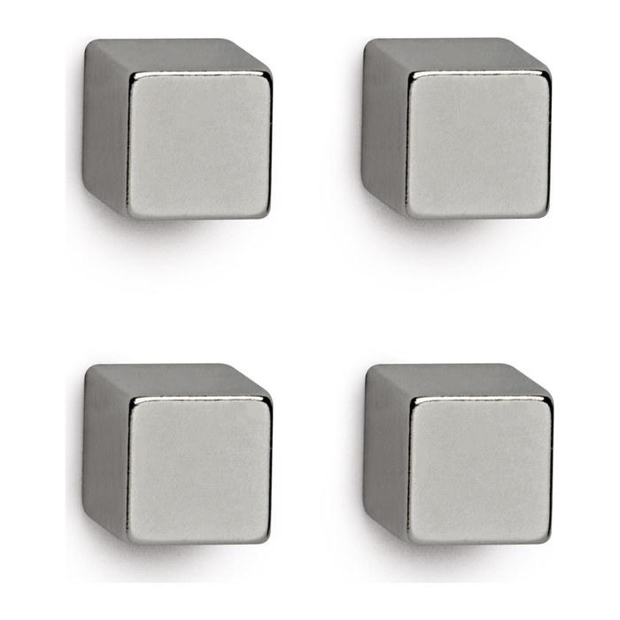 MAUL Magnete silber, Metall 1,0 x 1,0 x 1,0 cm, 4 St.