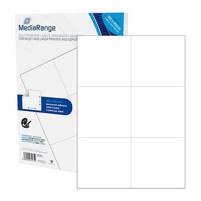MediaRange Etiketten 105x99mm 300 St. stark haftend weiß