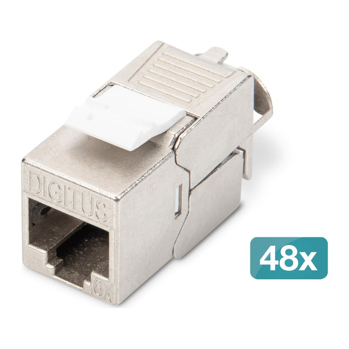 DIGITUS Keystone Jack Cat6A/RJ45->LSA geschirmt 500MHz 48St