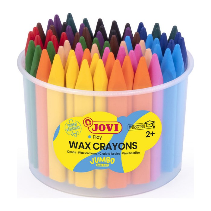 JOVI Jumbo Easy Grip Dose Wachsmalstifte farbsortiert, 72 St.