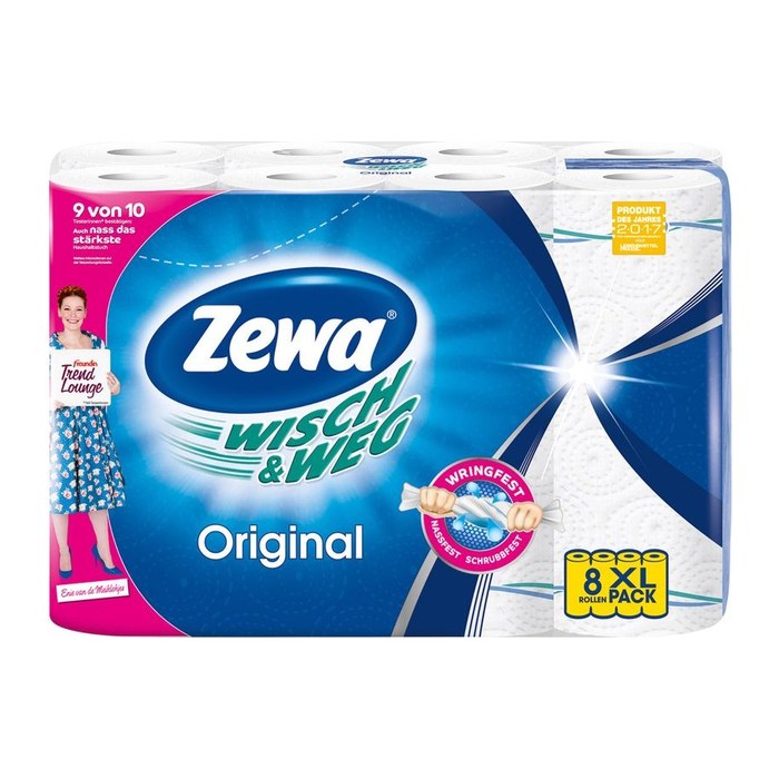 Zewa Küchenrollen WISCH&WEG Original 2-lagig, 8 Rollen