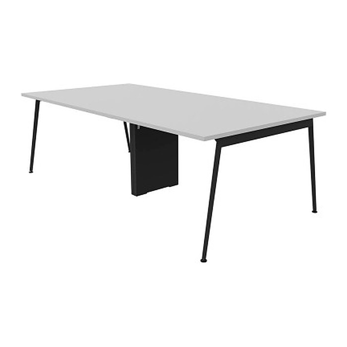 Quadrifoglio Konferenztisch X3 lichtgrau rechteckig, 4-Fuß-Gestell grau, 240,0 x 120,0 x 75,0 cm