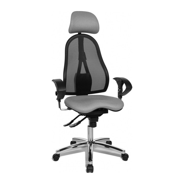 Topstar Bürostuhl Sitness 45, ST99U L53X Stoff grau, Gestell chrom