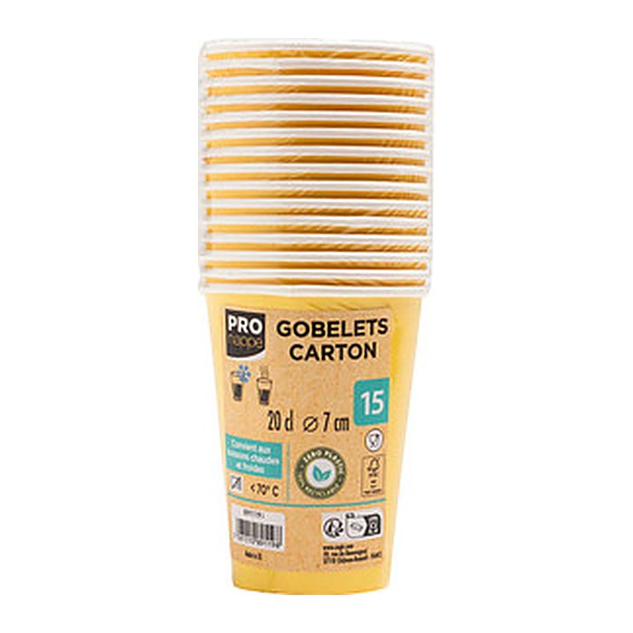 PROnappe Einweg-Kaffeebecher gelb 200,0 ml, 15 St.