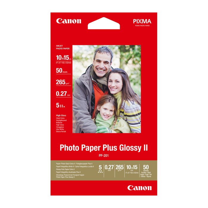 Canon Fotopapier PP-201 10,0 x 15,0 cm hochglänzend 265 g/qm 50 Blatt