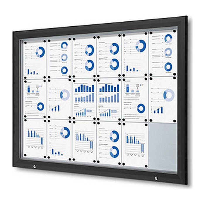 Showdown® Displays Schaukasten Premium schwarz 18x DIN A4 146,5 x 4,7 x 106,7 cm, 1 St.