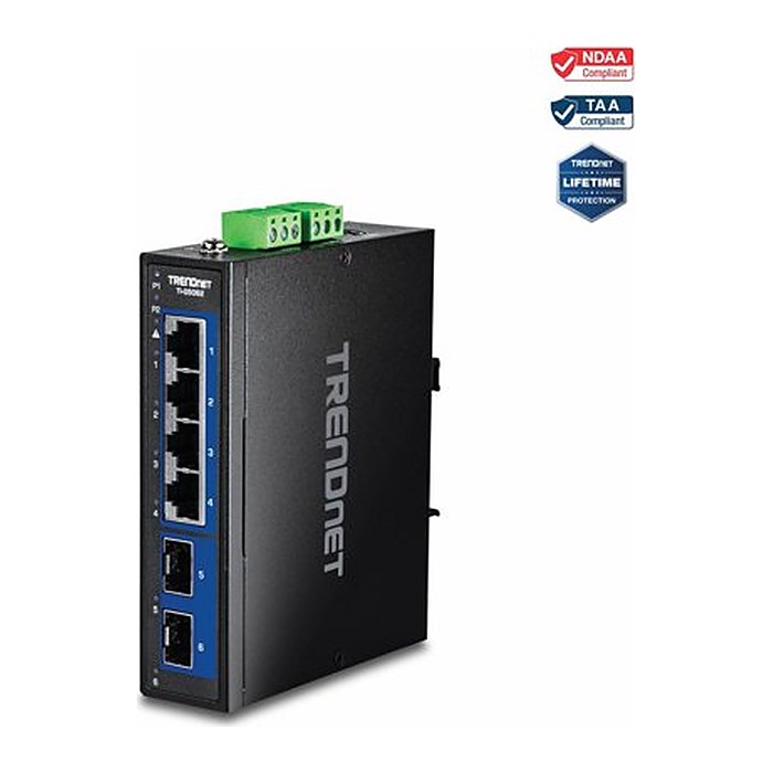 TRENDnet Industrial Switch 6-Port 2.5G 2x10G SFP+ DIN-Rail