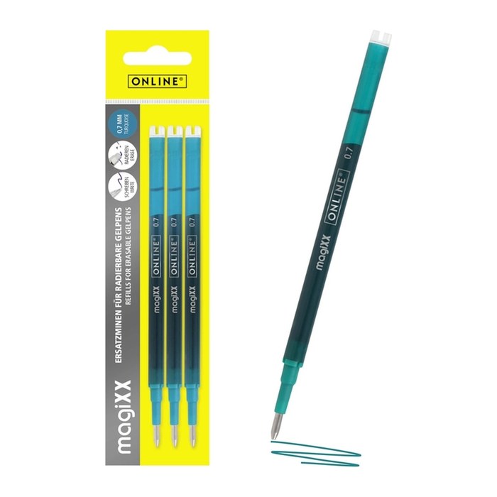 ONLINE® magiXX Gelschreiberminen türkis 0,7 mm 3 St.