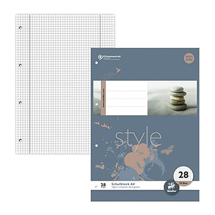 Staufen® Briefblöcke Style gelocht DIN A4 kariert Lineatur 28, 10 Blöcke