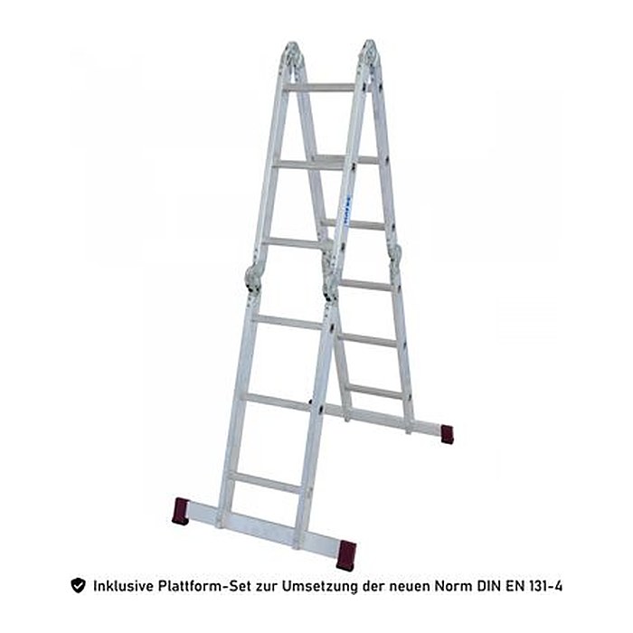 KRAUSE Gelenkleiter CORDA silber 4x 3 Sprossen, H: 100,0 cm