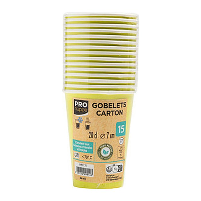 PROnappe Einweg-Kaffeebecher kiwigrün 200,0 ml, 15 St.