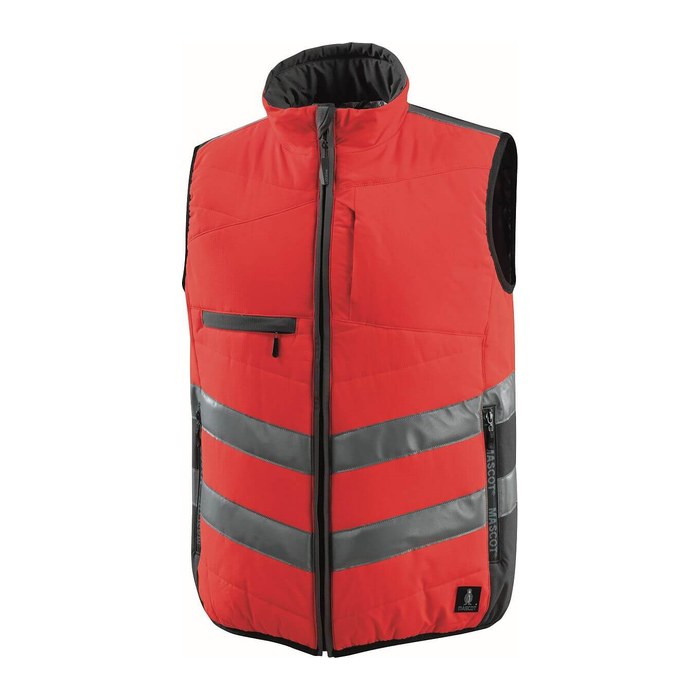MASCOT® unisex Warnweste Grimsby rot, anthrazit Größe XL