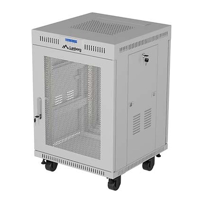 LANBERG 19" 15U 600x600 freist. LCD perfor. Tür (FlatPack)gr (Speditionsversand)