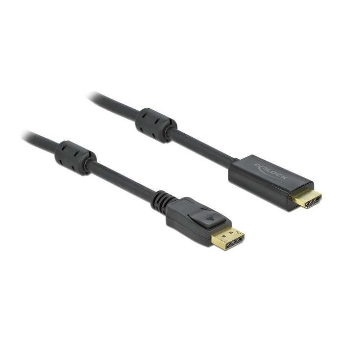 DeLOCK DisplayPort 1.2/High Speed HDMI Kabel 4K 60 Hz 5,0 m schwarz, 1 St.