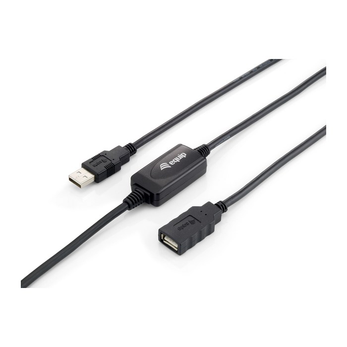 Equip Kabel USB-A2.0->A Akt. Erweiter. St/Bu 10.00m schwarz