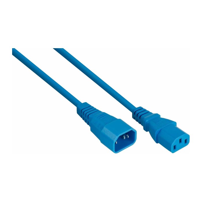 kabelmeister Kaltgeräteverlängerung C14 an C13 blau 1m