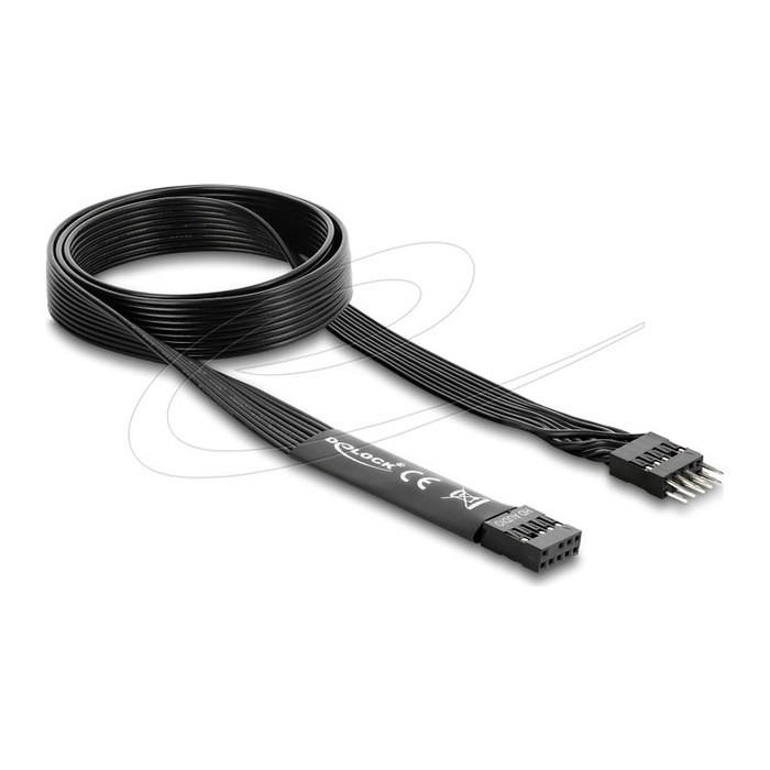 DELOCK HD Audio Flachbandkabel 9Pin Pfostenst > Bu 70cm schw