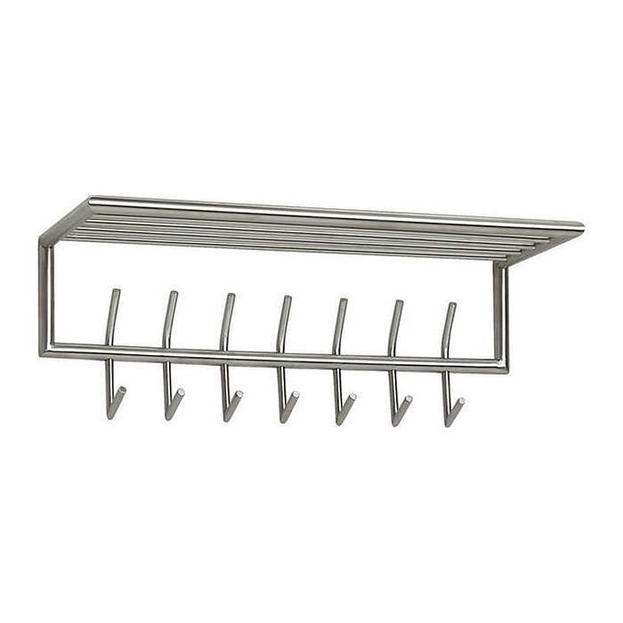 WOHNLING Wandgarderobe WL6.448 silber Metall 7 Haken 74,5 x 38,0 cm, 1 St.