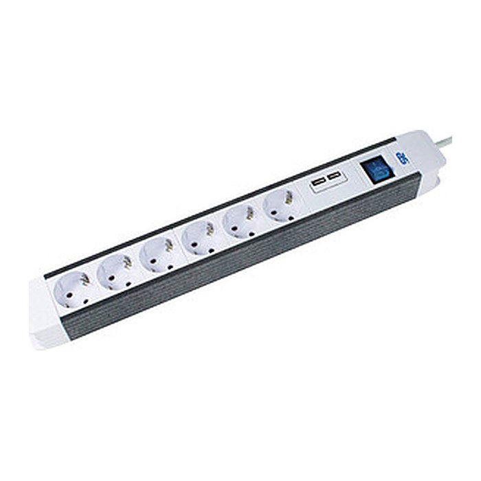as-Schwabe FLASH 6-fach Steckdosenleiste 1,5 m weiß