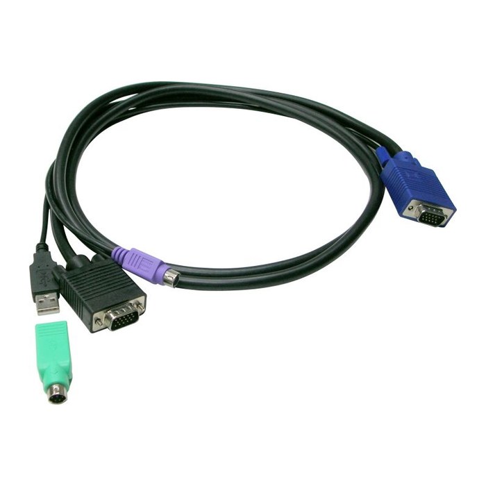 LevelOne KVM Kabel VGA->VGA,USB-A,PS/2 5.00m schwarz