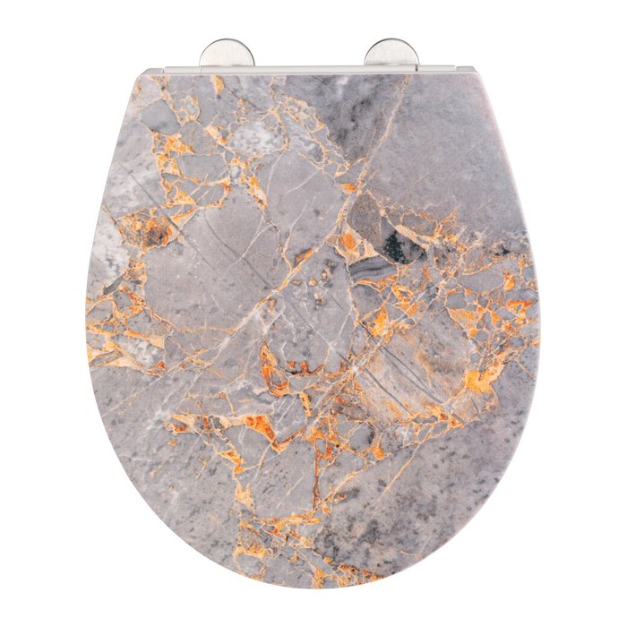 WENKO WC-Sitz mit Absenkautomatik Grey Marble mehrfarbig, 1 St.
