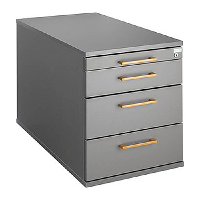 HAMMERBACHER Solid Rollcontainer grafit 4 Auszüge 42,8 x 80,0 x 51,2 cm