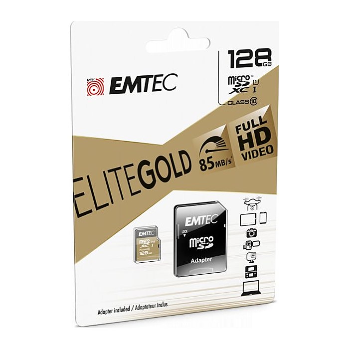 Emtec mSD 256GB UHS-I U1 EliteGold + Adapter