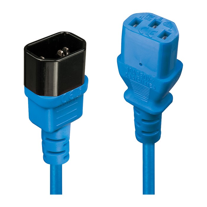 LINDY IEC-Netzverlängerung C14 - C13 blau 0.5m
