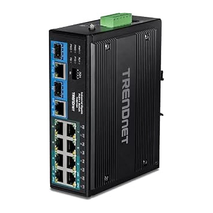 TRENDnet Industrial Switch 10-Port Gbit PoE++ DIN-Rail