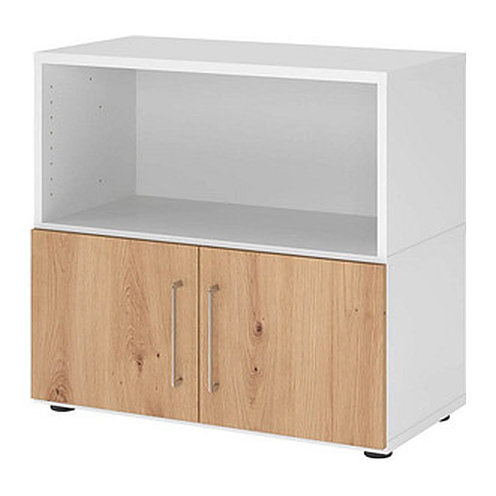 HAMMERBACHER Regalschrank FlexWall, VFW28T1KG/W/R/BS weiß, asteiche 80,0 x 40,0 x 74,6 cm, 1 St.