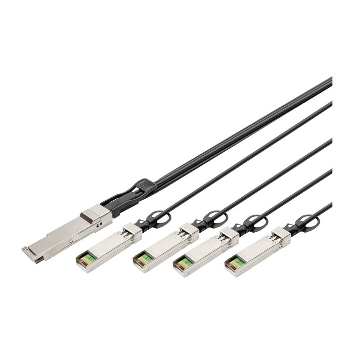 DIGITUS Kabel QSFP+ to 4XSFP+ 40G DAC 5.0m schwarz
