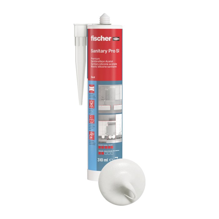 fischer Sanitary Pro SI Sanitär Silikon fugengrau 310,0 ml