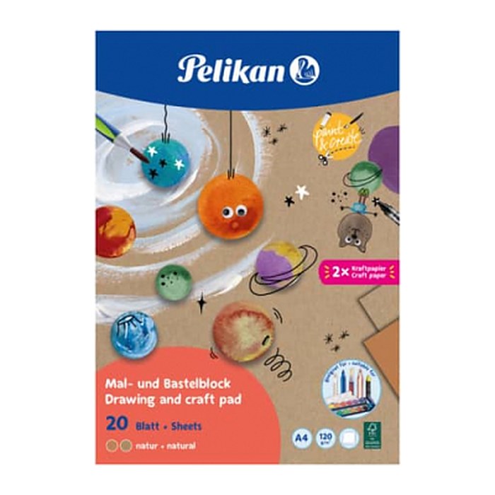 Pelikan Zeichen-und Bastelblock A4,120g/m ,20 Blatt,Nat. FSC