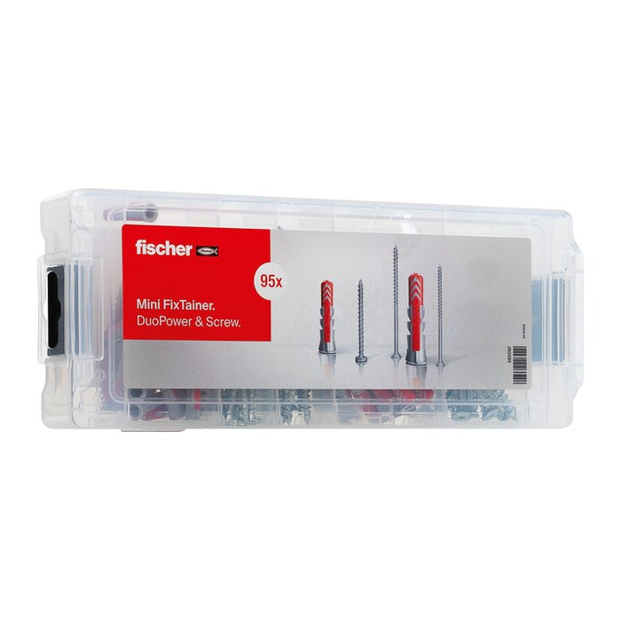 fischer Mini FixTainer - DuoPower 560097 Dübel- und Schrauben-Sortiment, 95-teilig