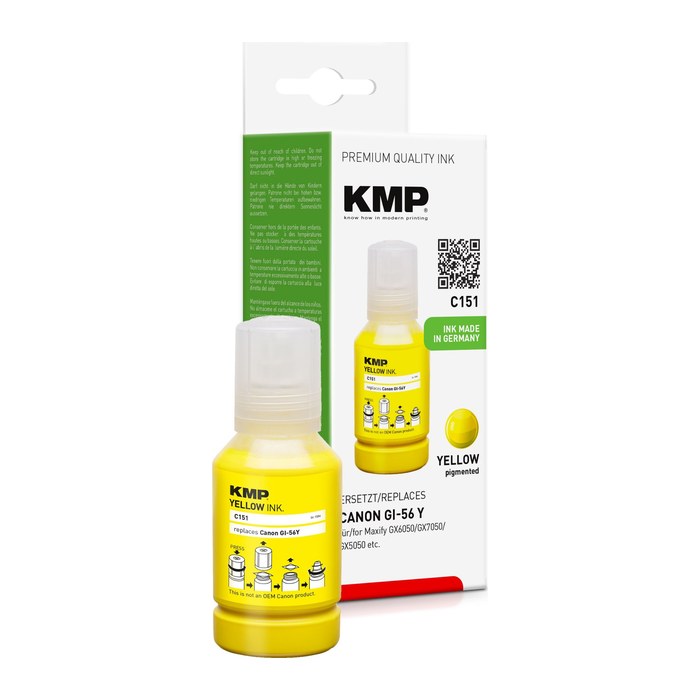 KMP Patrone Canon Maxify GI56Y yellow 14000 Seiten C151 kompatibel