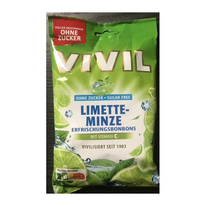 VIVIL® Limette-Minze ohne Zucker Bonbons 33 St./ 120,0 g, 1 Pack