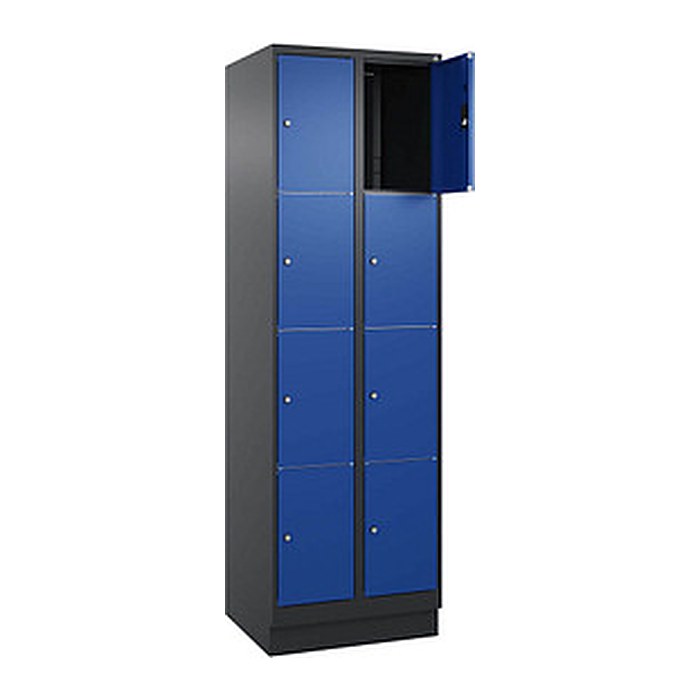CP Schließfachschrank Classic PLUS enzianblau, schwarzgrau 080020-204 S10035, 8 Schließfächer 60,0 x 50,0 x 185,0 cm