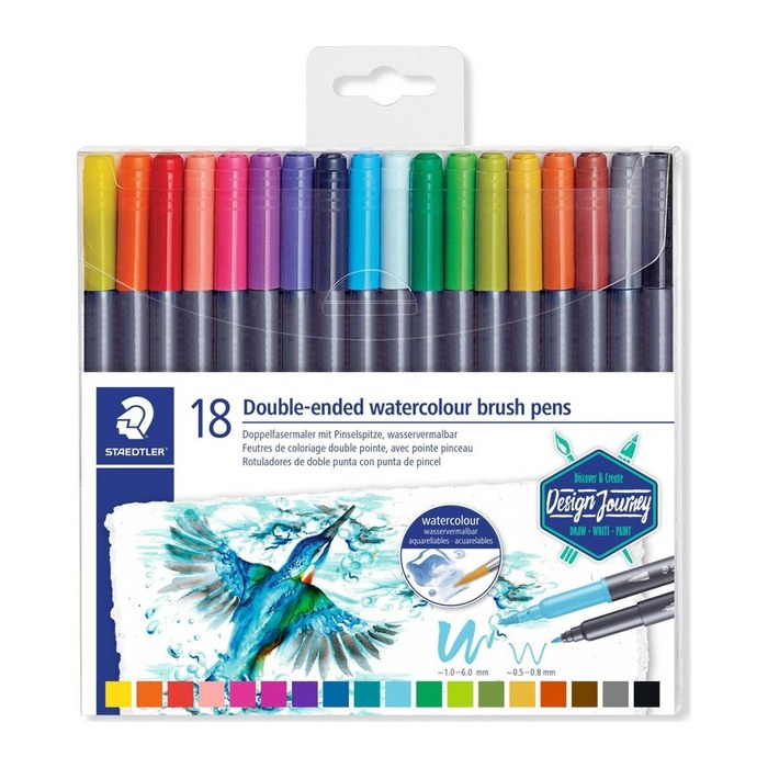 STAEDTLER Fasermaler Doppelspitze wasserverm.18ST