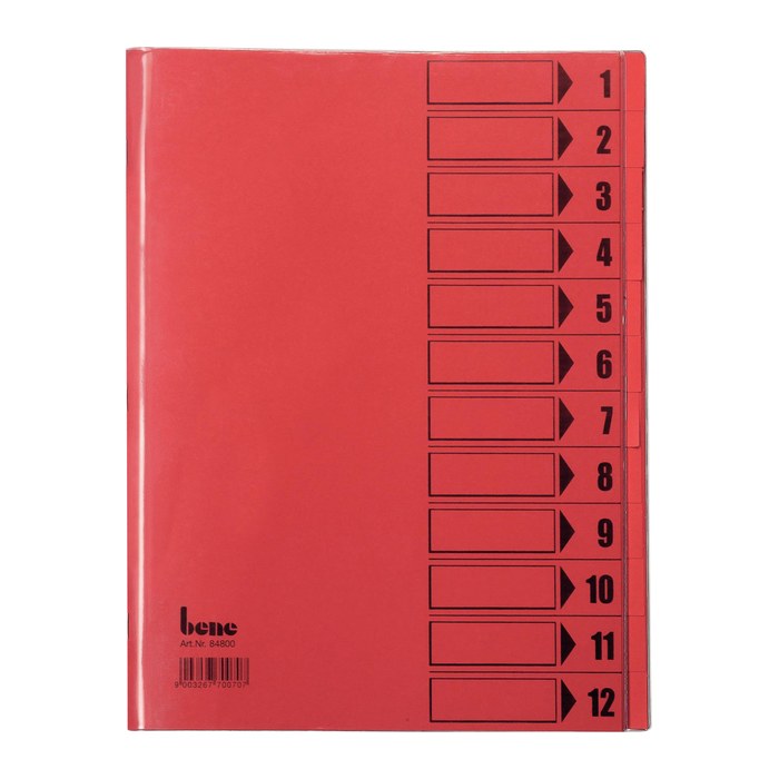 bene Ordnungsmappe 12 Fächer rot, 1 St.