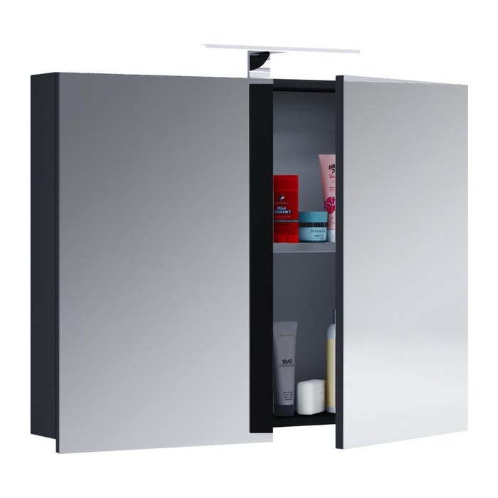 VCM my bath Spiegel mit Beleuchtung VCB 1 914878 schwarz 60,0 x 12,0 x 59,2 cm